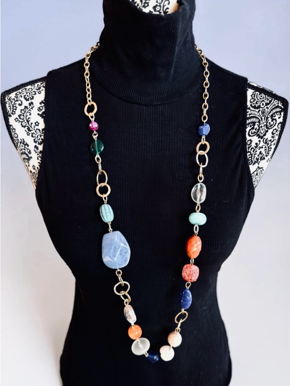 CHICO’S Long Chain Station Necklace.